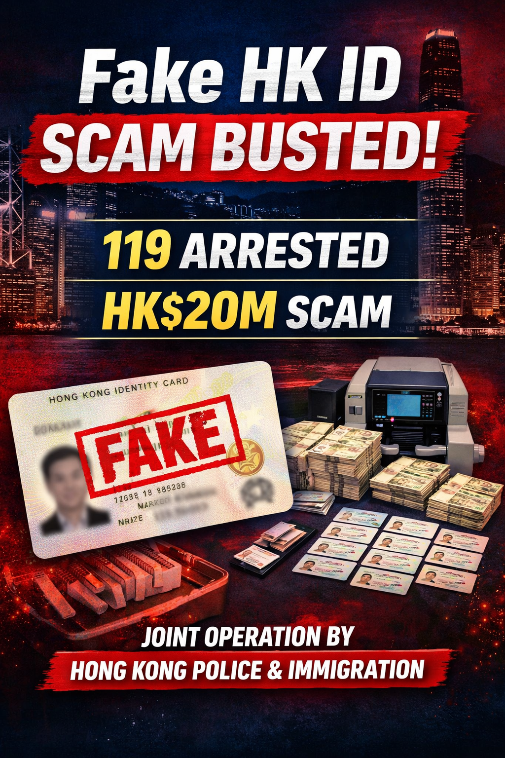 Hong Kong Authorities Bust Fake ID and Illegal Employment Syndicate, 119 Arrested